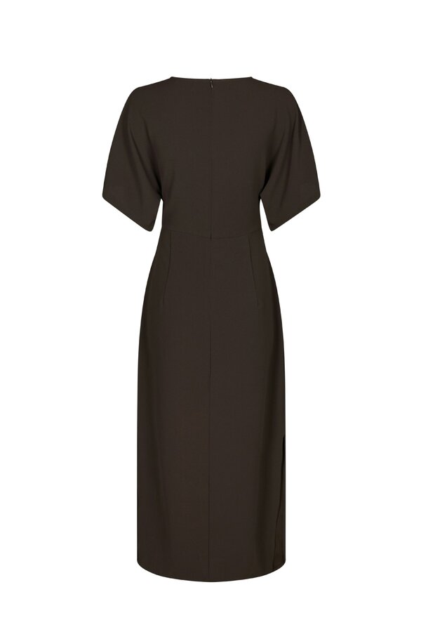 Miloine Drape Dress - Dark Brown