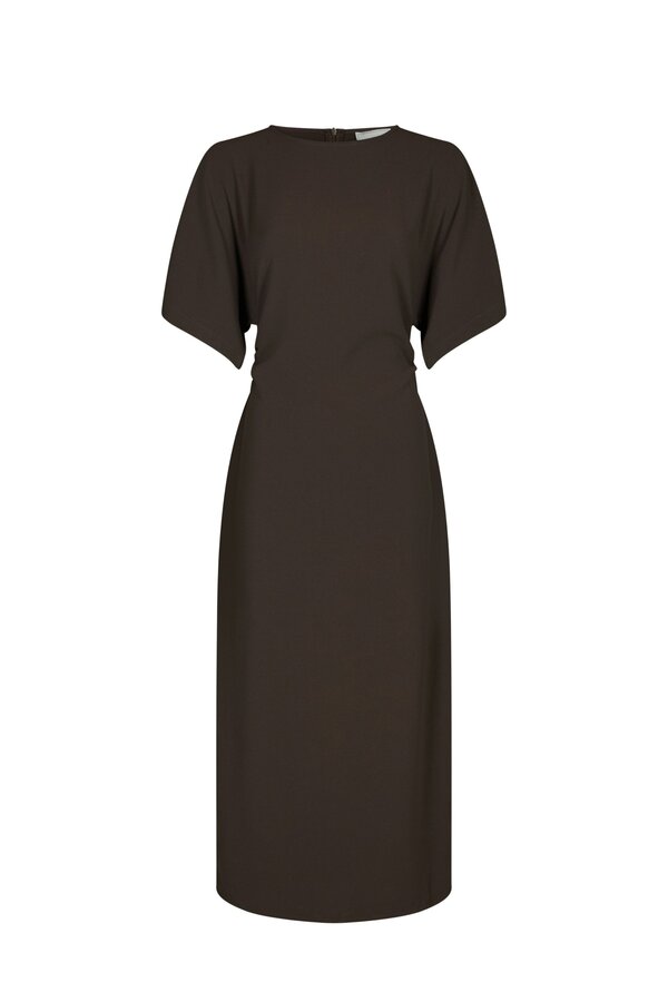 Miloine Drape Dress - Dark Brown