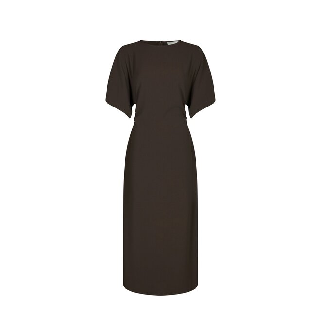 Miloine Drape Dress - Dark Brown