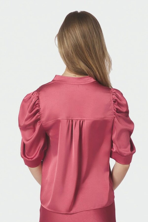 Roella Heavy Sateen Blouse - Cherry Pink