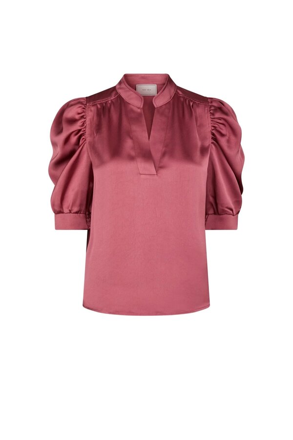 Roella Heavy Sateen Blouse - Cherry Pink