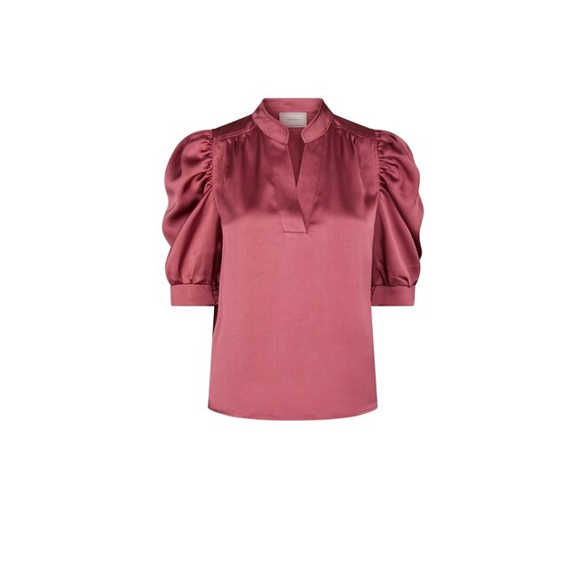 Roella Heavy Sateen Blouse - Cherry Pink