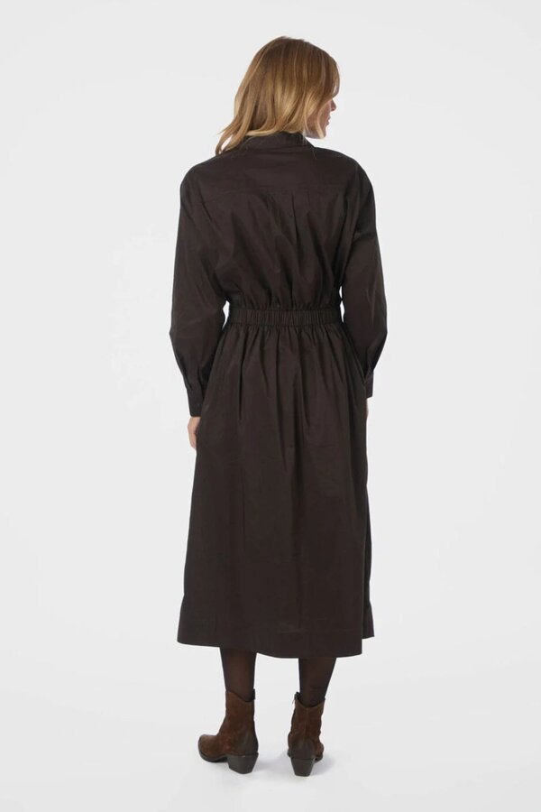 Ottana Poplin Dress - Chocolate Brown