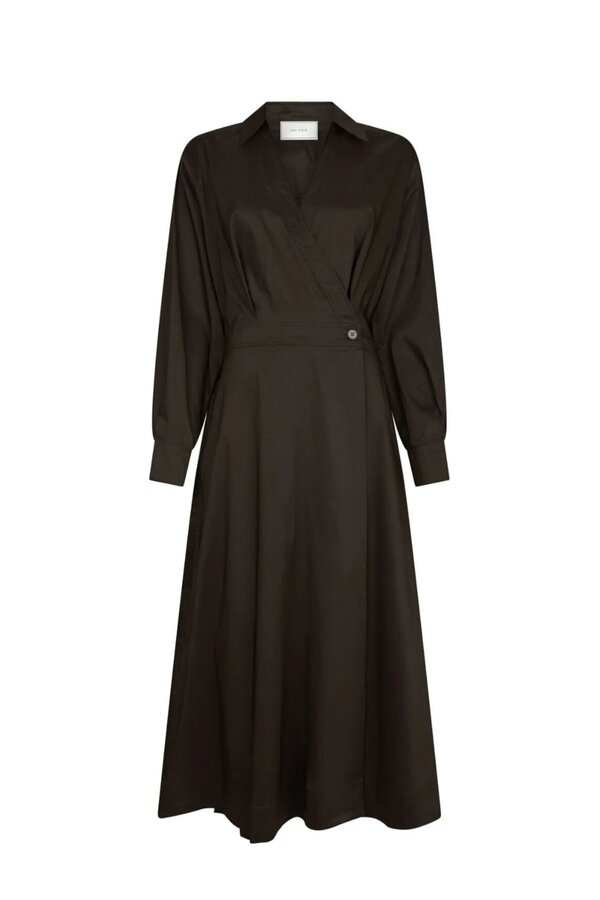 Ottana Poplin Dress - Chocolate Brown