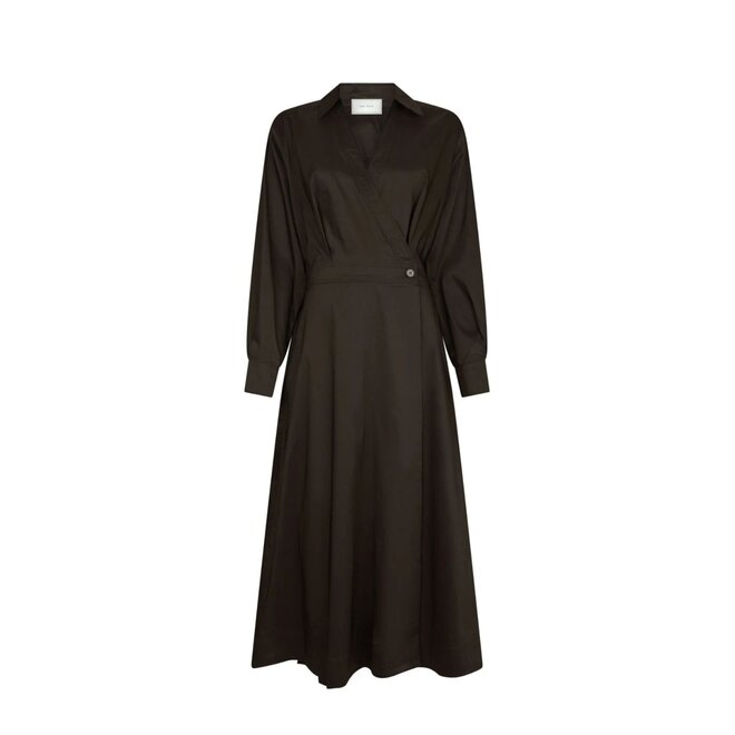 Ottana Poplin Dress - Chocolate Brown