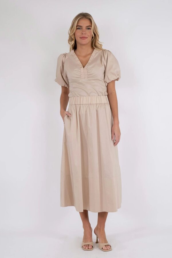 Yara Poplin Skirt - Dark Sand