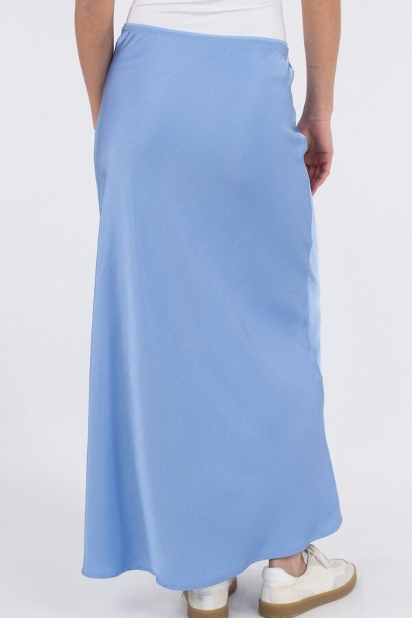 Vicky Heavy Sateen Skirt - Smoke Blue