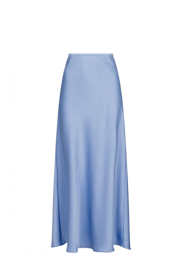 Vicky Heavy Sateen Skirt - Smoke Blue