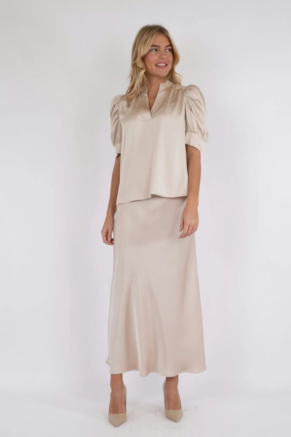 Roella Heavy Sateen Blouse - Champagne