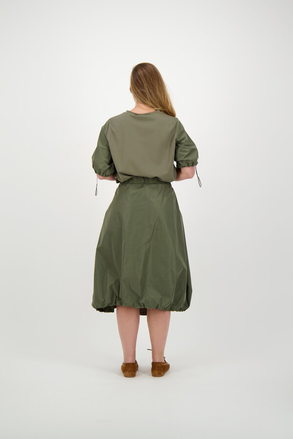 Pamela Tafeta Mix Blouse - Army