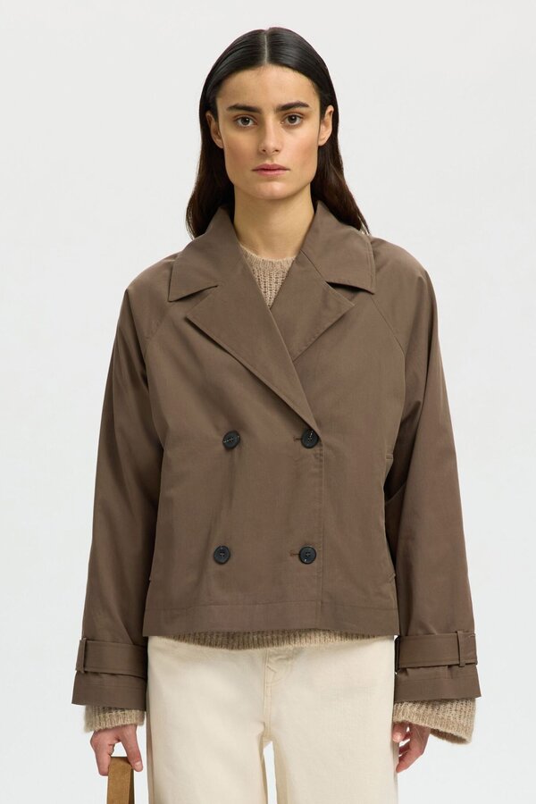 Cilo Short Trenchcoat - Chocolate Chip
