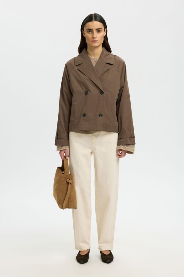 Cilo Short Trenchcoat - Chocolate Chip