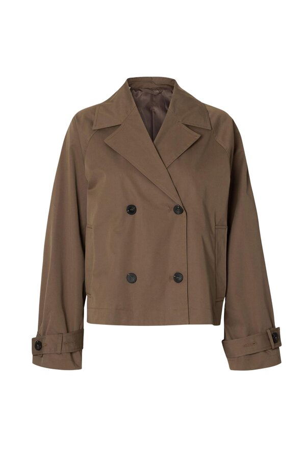 Cilo Short Trenchcoat - Chocolate Chip