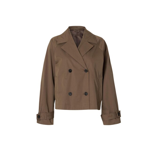 Cilo Short Trenchcoat - Chocolate Chip