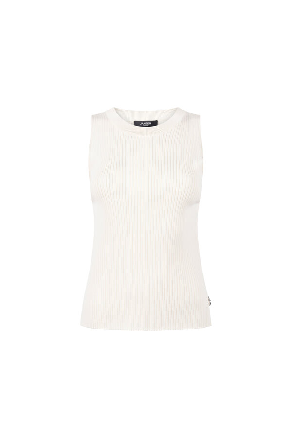 Moise Sleeveless Scallop Edge Top - Cream
