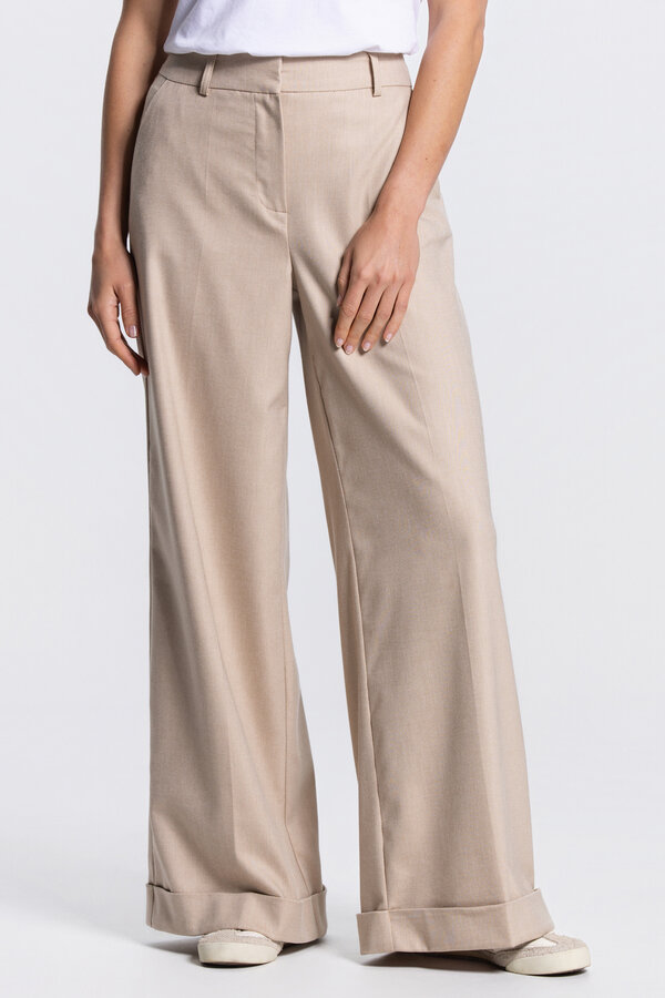 Nienke Wide Leg Pantalon - Zand