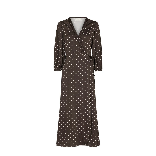 Malinga Dot Dress - Dark Brown