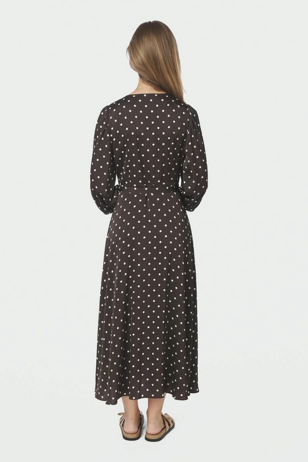 Malinga Dot Dress - Dark Brown