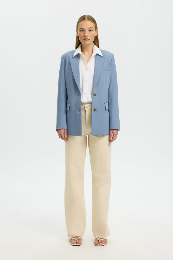 Rita Relaxed Blazer - Dusty Blue
