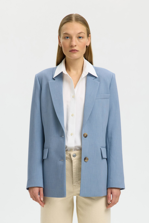 Rita Relaxed Blazer - Dusty Blue
