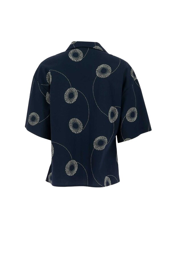 Print Blouse - Navy