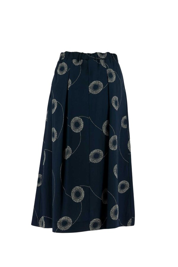 A-lijn Print Rok - Navy