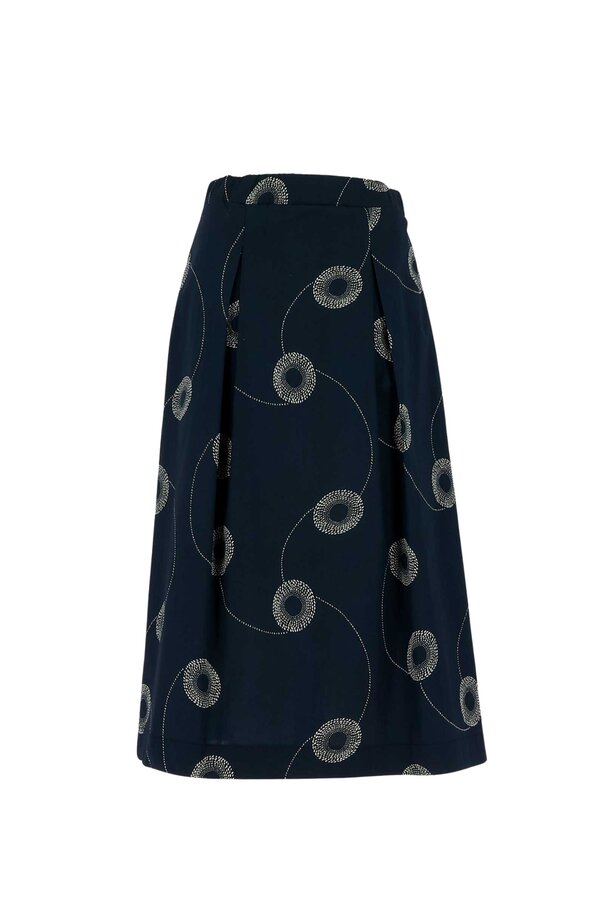 A-lijn Print Rok - Navy
