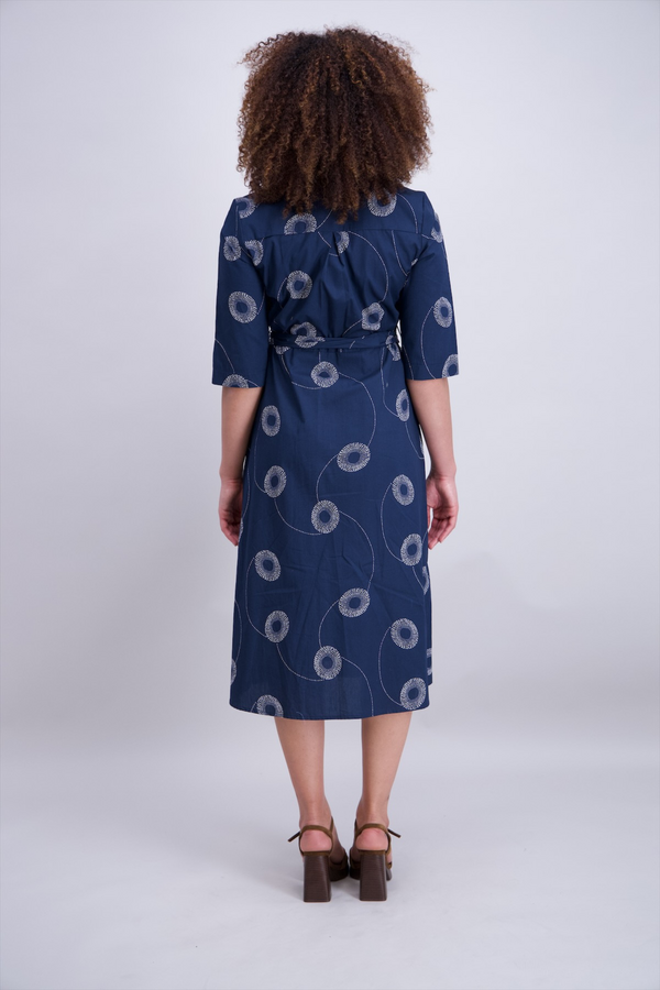 Print Jurk - Navy