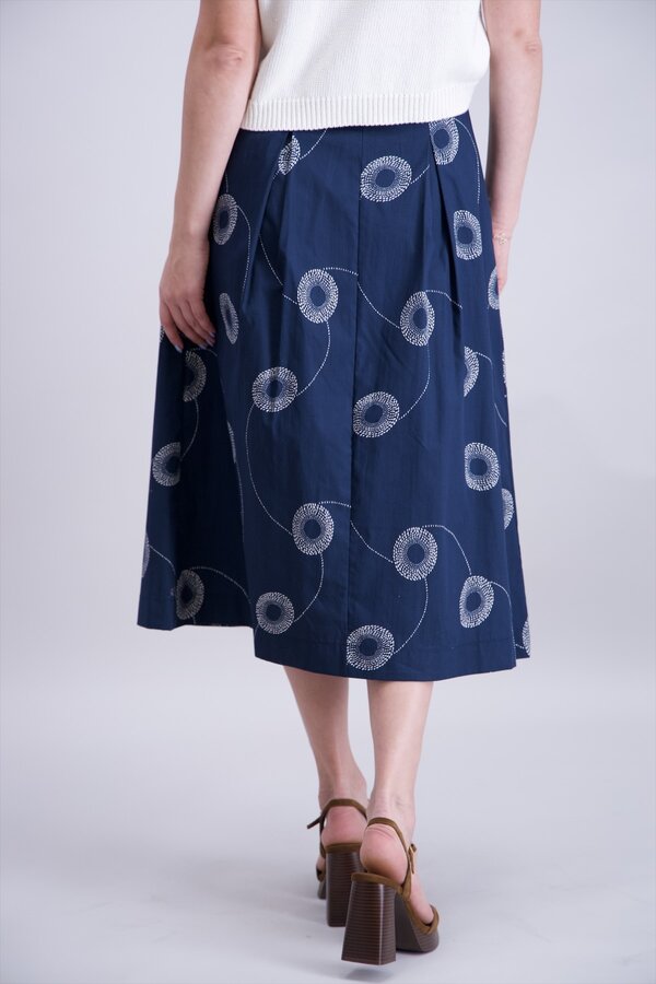 A-lijn Print Rok - Navy