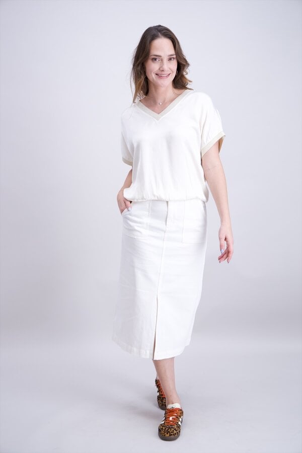 V-hals Blouse - Off White
