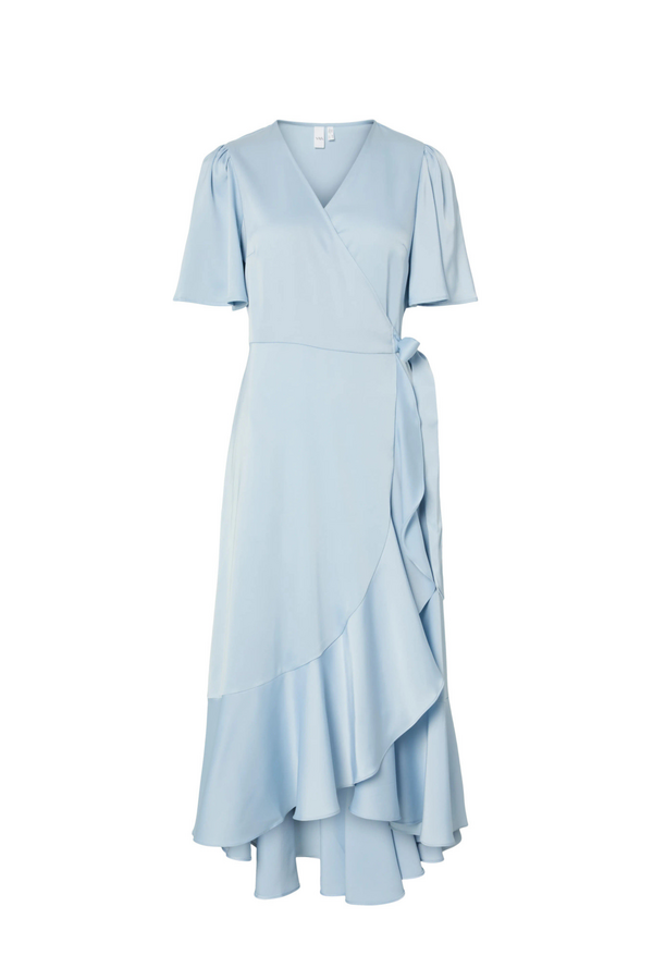 Thea 2/4 Midi Wrap Dress - Skyway