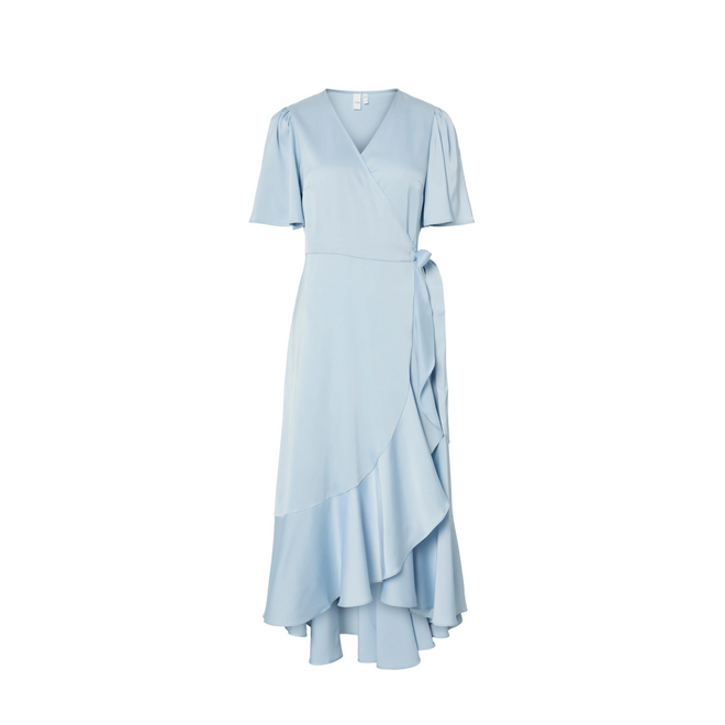 Thea 2/4 Midi Wrap Dress - Skyway