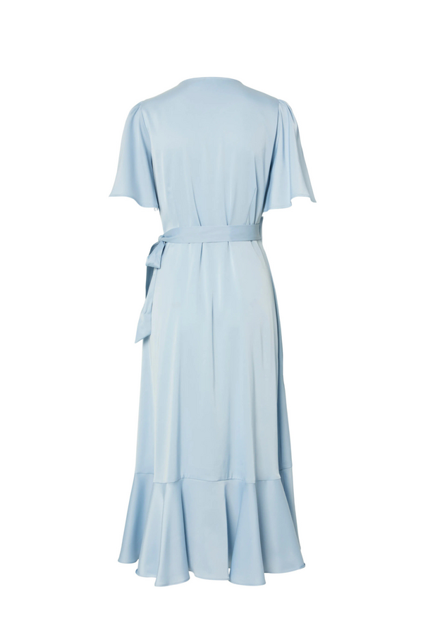 Thea 2/4 Midi Wrap Dress - Skyway