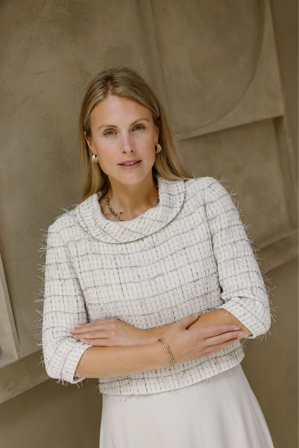 Therese Top - Off White Dessin