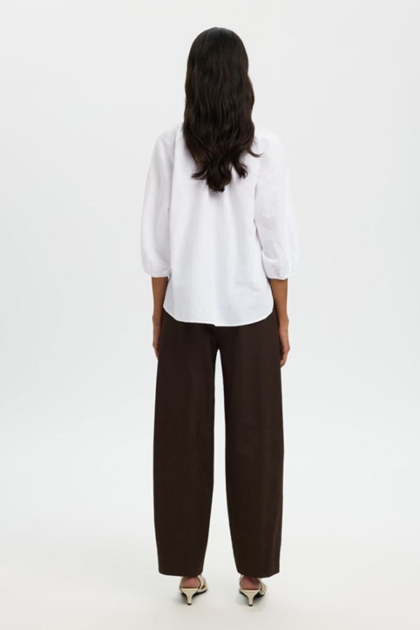 Cleo Alberta Linen Blend Shirt - Bright White