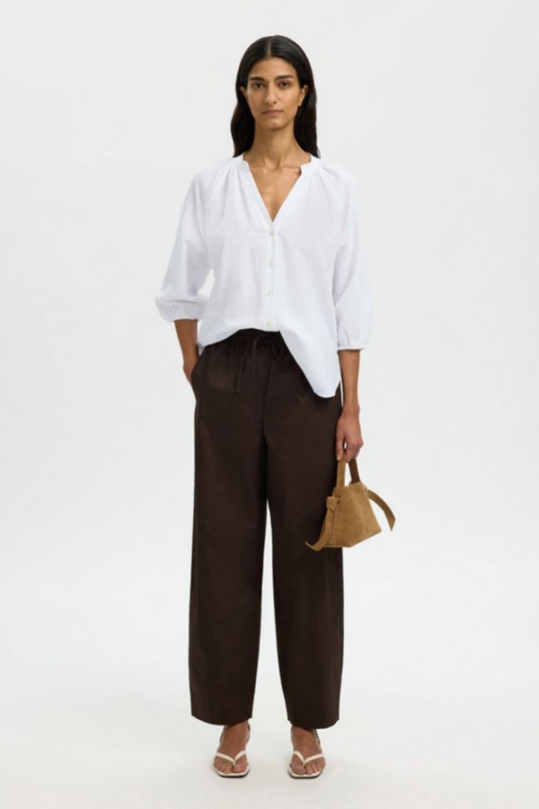 Cleo Alberta Linen Blend Shirt - Bright White