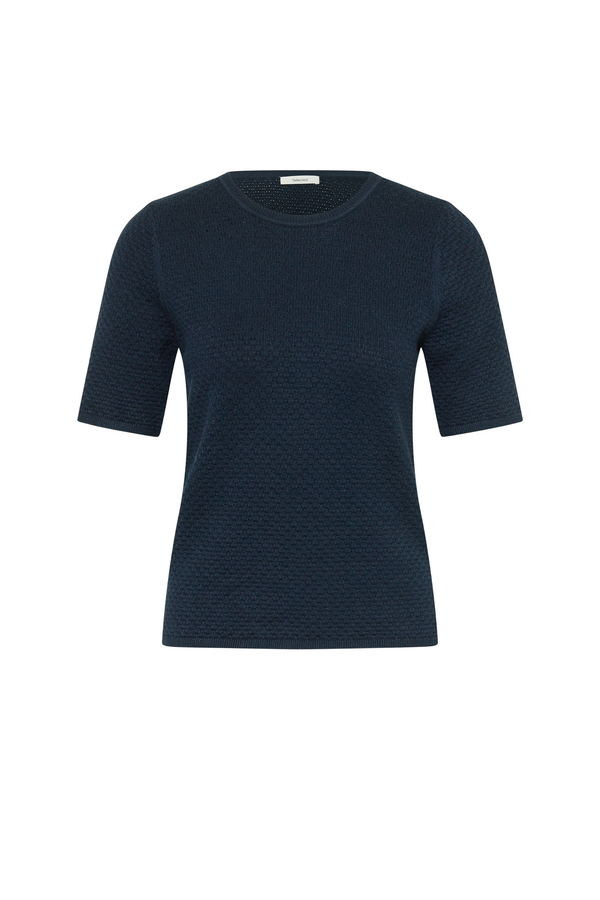 Helle New 2/4 Knit O Neck Noos - Dark Sapphire