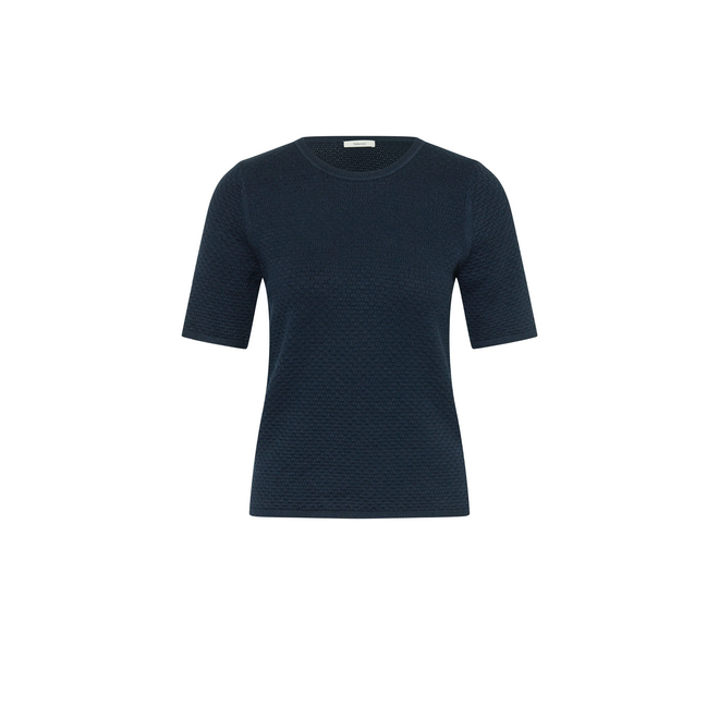 Helle New 2/4 KNit O Neck Noos - Dark Sapphire