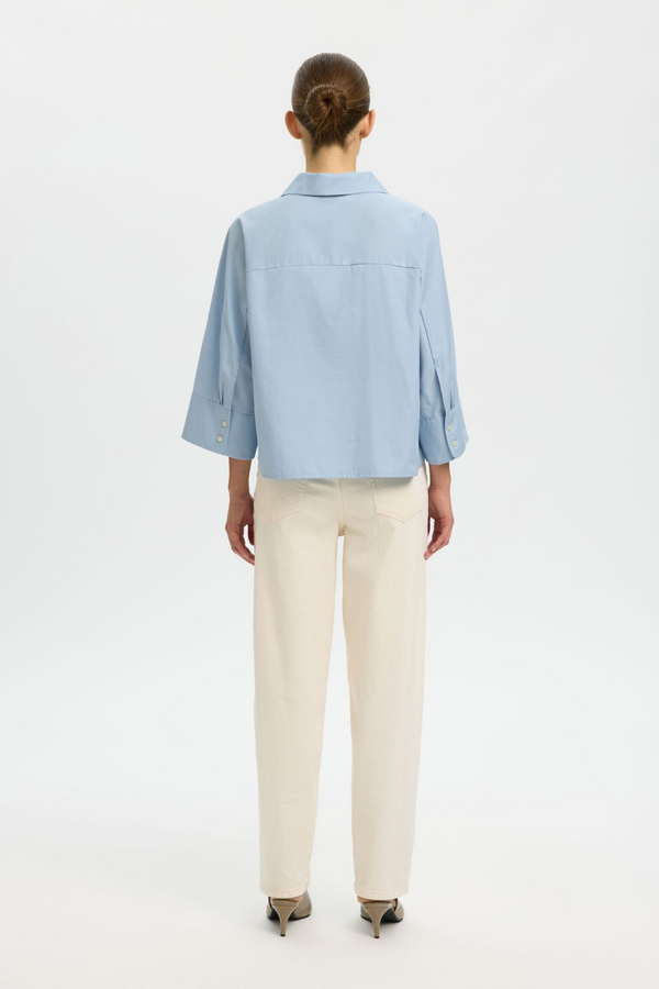 Ester Oversize 3/4 Shirt - Cashmere Blue