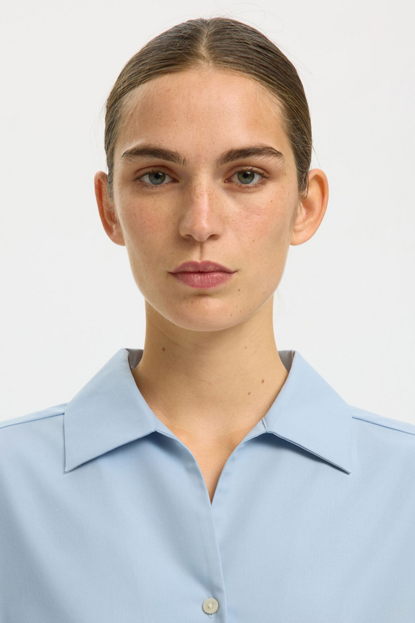 Ester Oversize 3/4 Shirt - Cashmere Blue