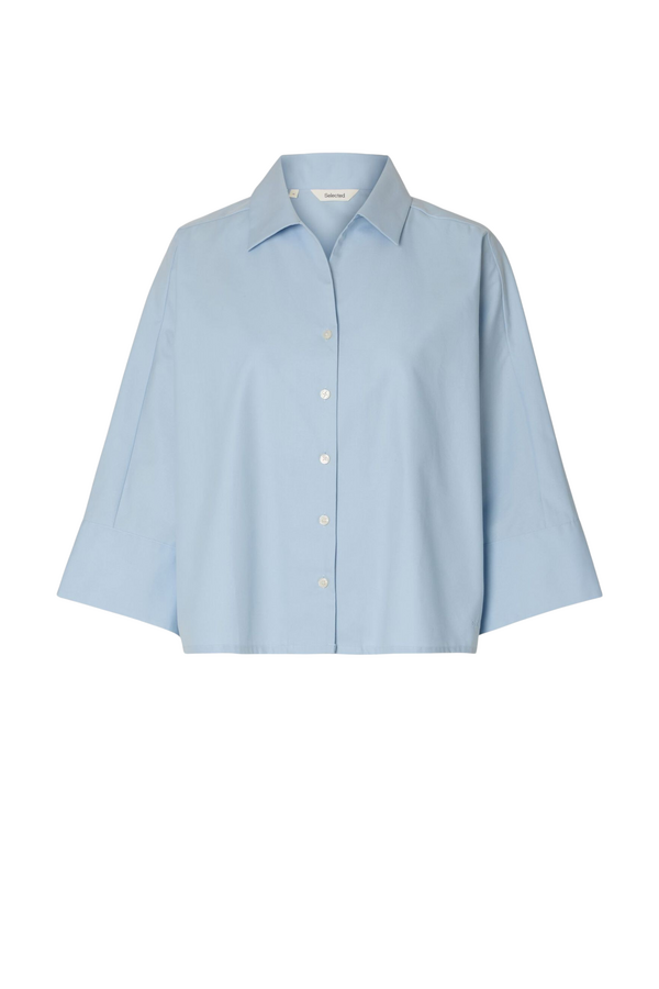 Ester Oversize 3/4 Shirt - Cashmere Blue