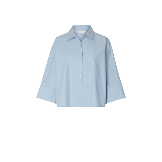 Ester Oversize 3/4 Shirt - Cashmere Blue