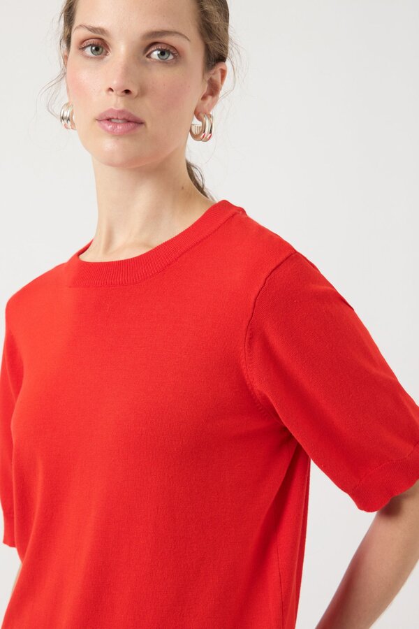 Lena Knit Pullover - Fiery Red