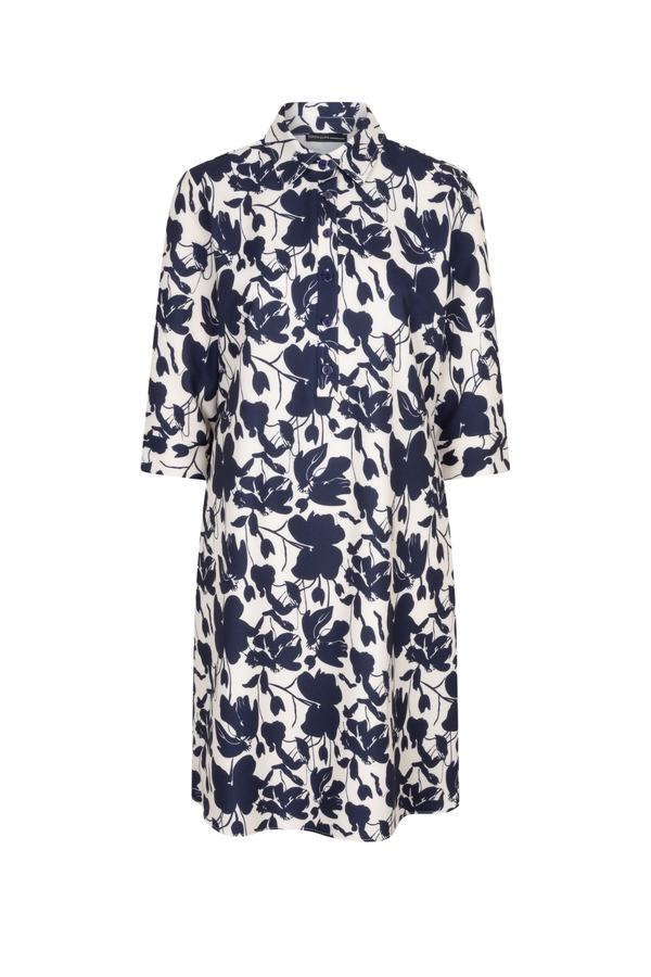 Blouse Jurk Bloem - Navy