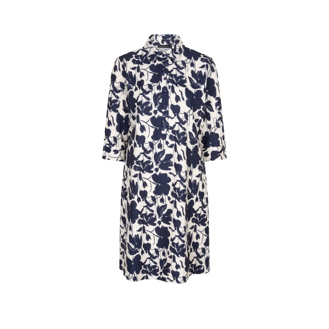 Blouse Jurk Bloem - Navy