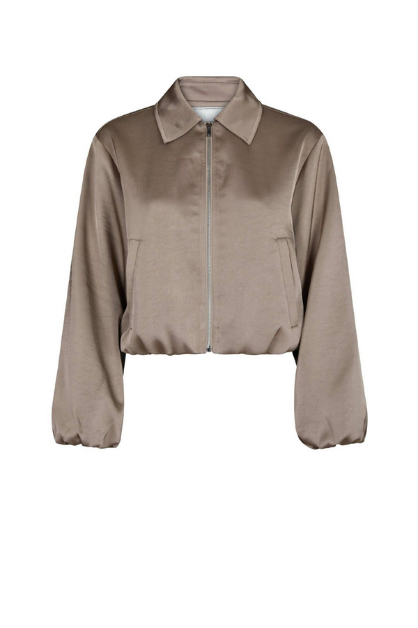 Denielle Heavy Sateen Jacket - Dark Taupe