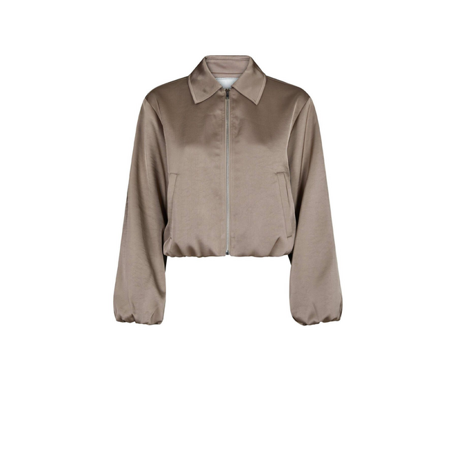 Denielle Heavy Sateen Jacket - Dark Taupe