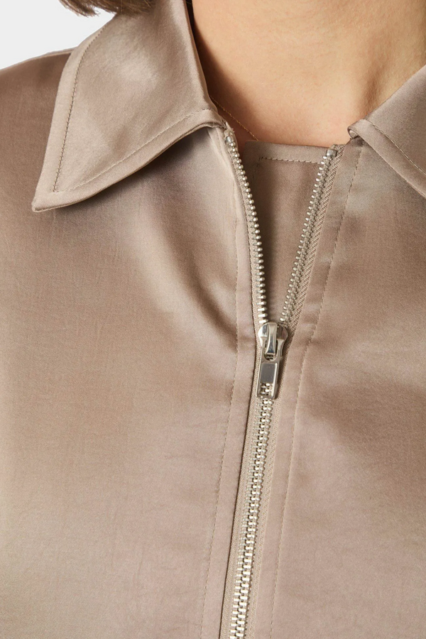 Denielle Heavy Sateen Jacket - Dark Taupe