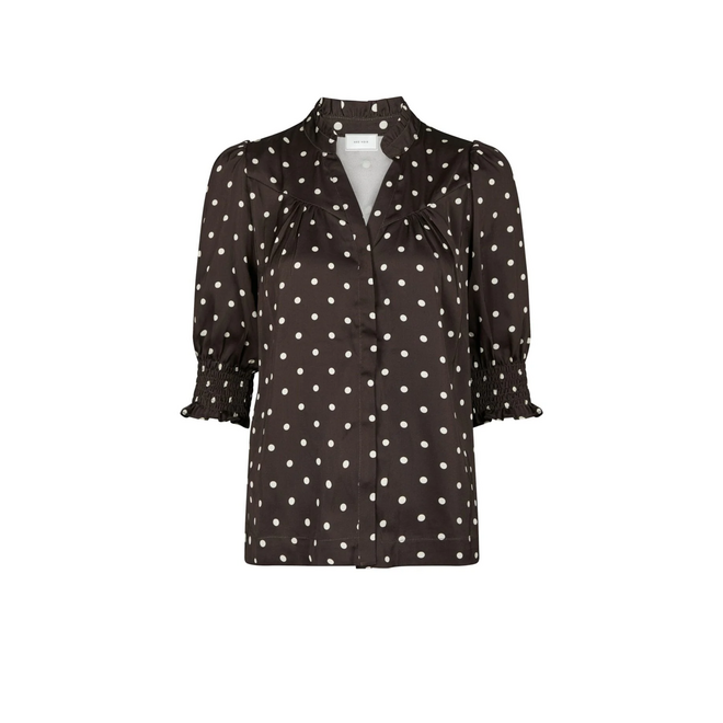 Diana Dot Blouse - Dark Brown