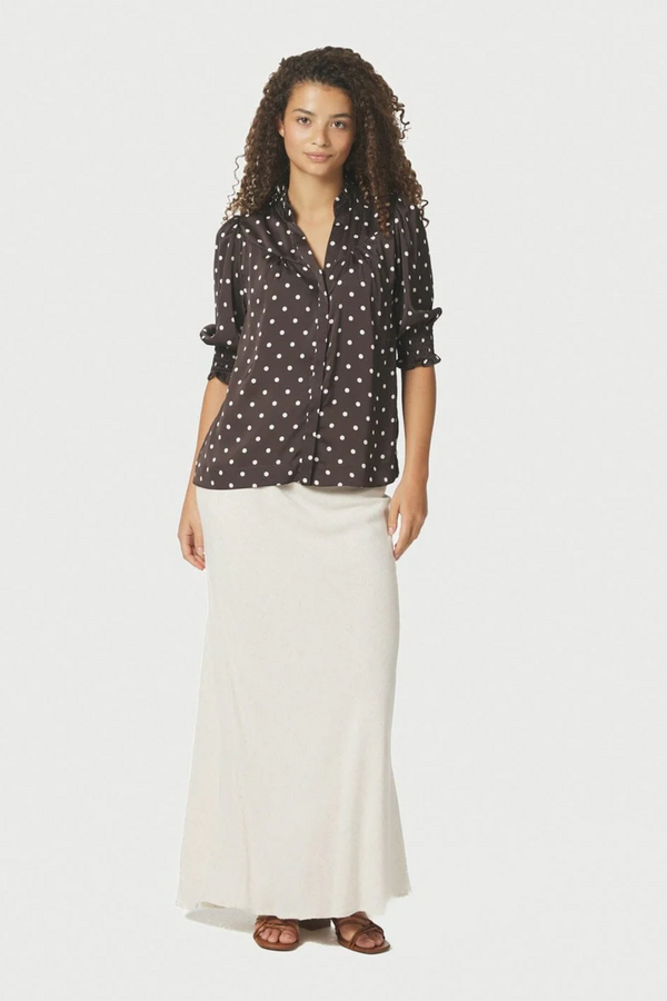Diana Dot Blouse - Dark Brown